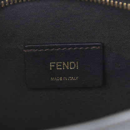 Fendi Glazed Fabric Vitello Century FF 1974 Stamp Patch Mini Camera Case Mogano Panna Black 6 of 11