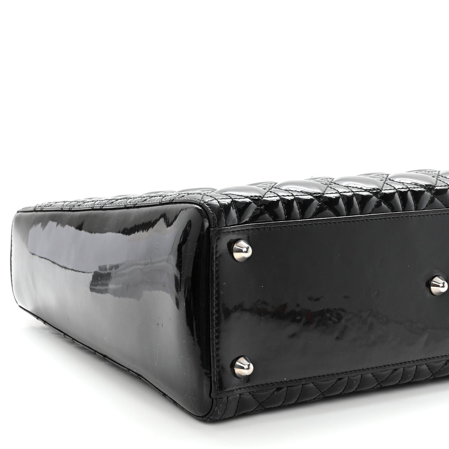 Patent Cannage Large Lady Dior Black