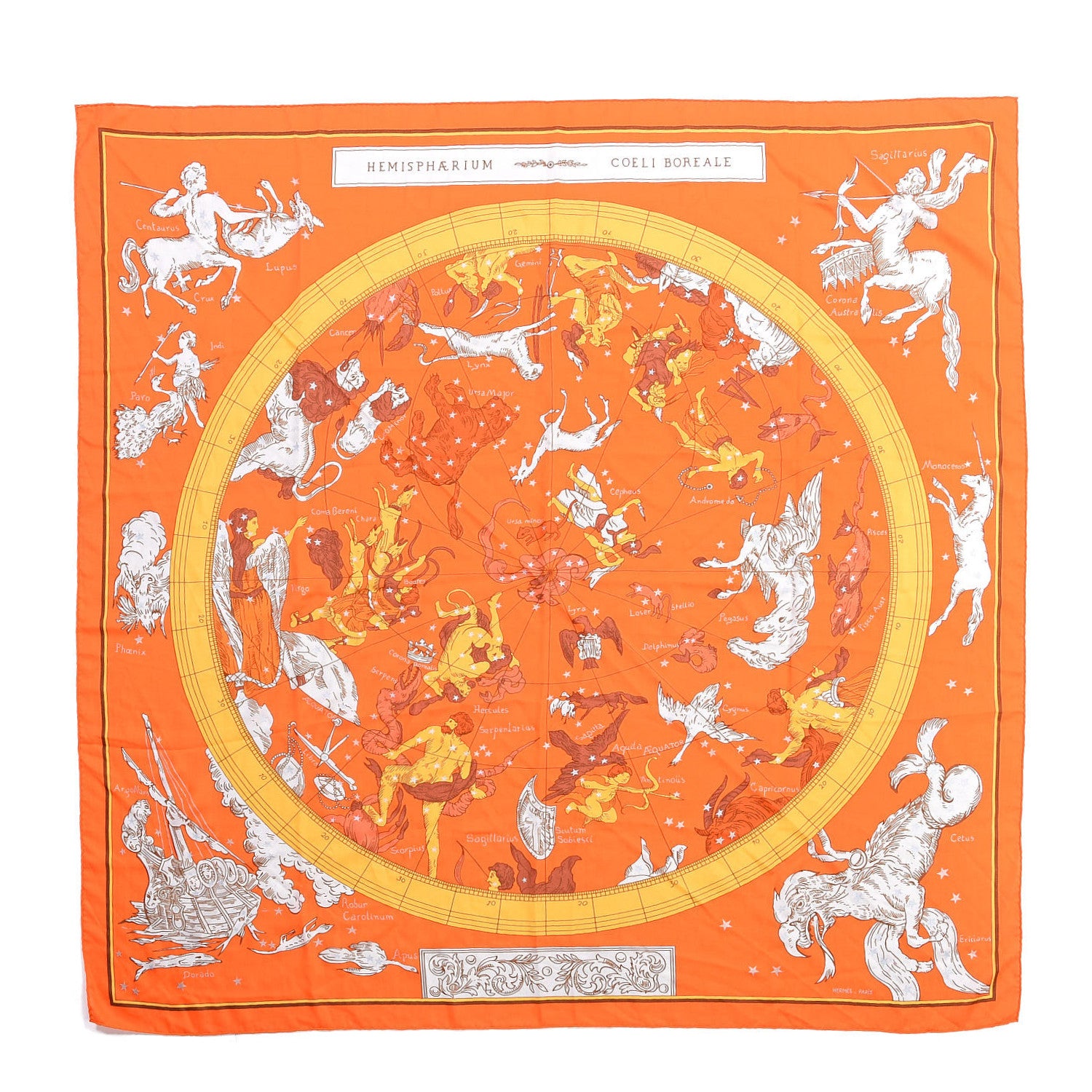 Hermes Cashmere Silk Hemisphaerium Coeli Boreale Shawl 140 1 of 5