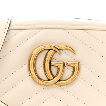 Gucci Calfskin Matelasse Small GG Marmont Chain Shoulder Bag White 8 of 10