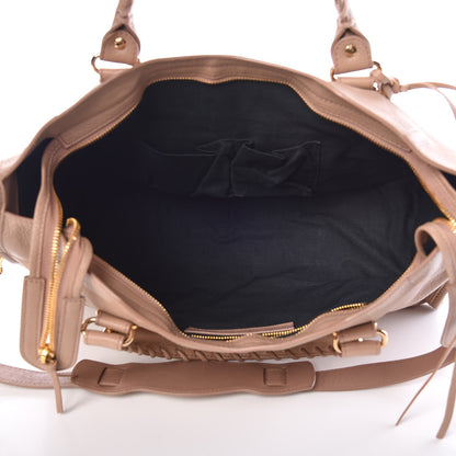 Balenciaga Chevre Gold Metallic Edge Hardware City Rose Des Sables 5 of 14