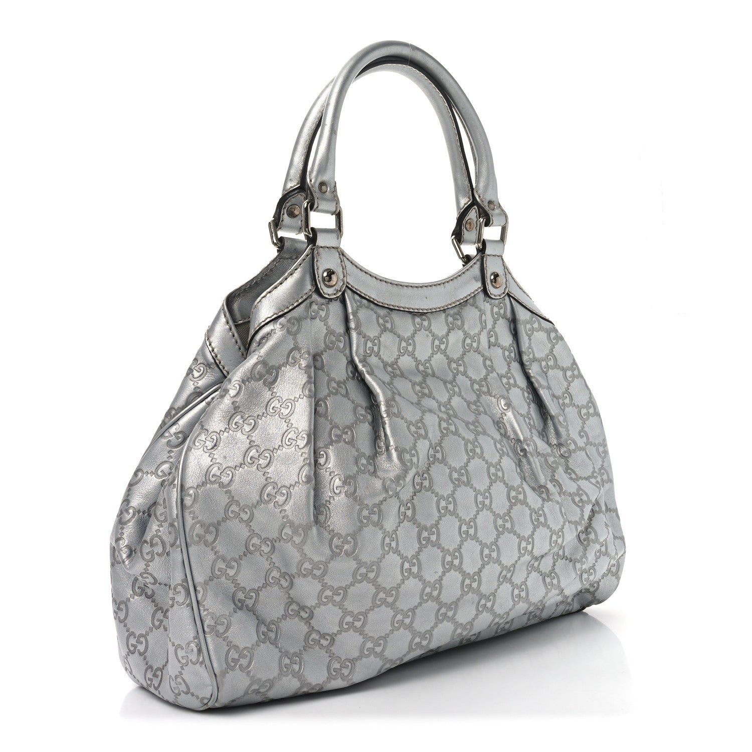 Gucci Guccissima Medium Sukey Tote Silver 3 of 10