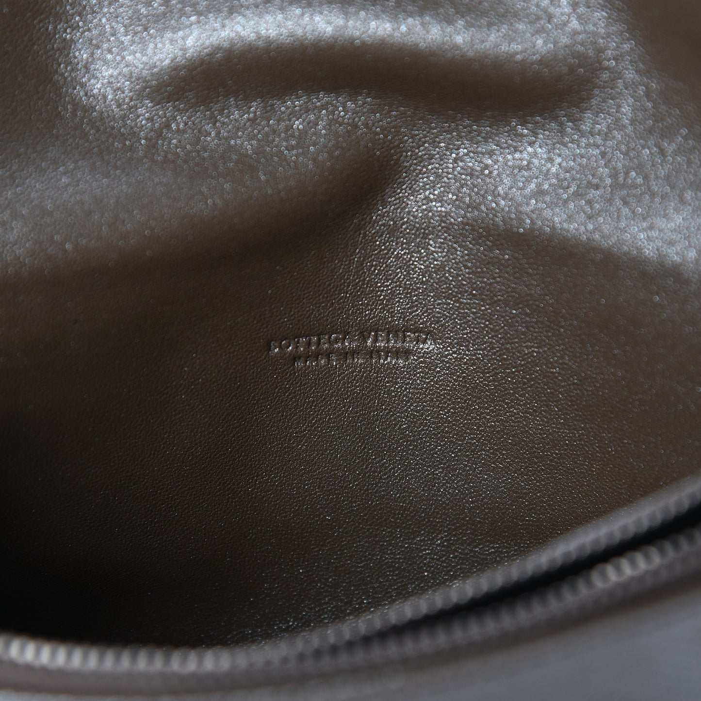 Metallic Nappa Intrecciato Flap Wristlet Light Grey