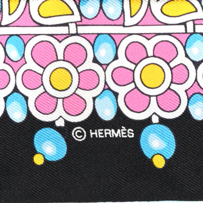 Hermes Silk Parures Des Maharajas Twilly Ciel Black Rose Vif 4 of 4