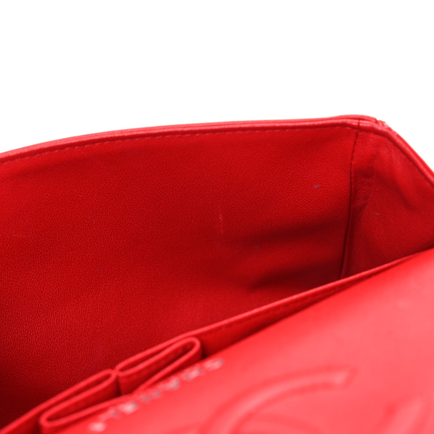 Chanel Patent Calfskin Quilted Bi-Color Medium Double Flap Black Red 11 of 11