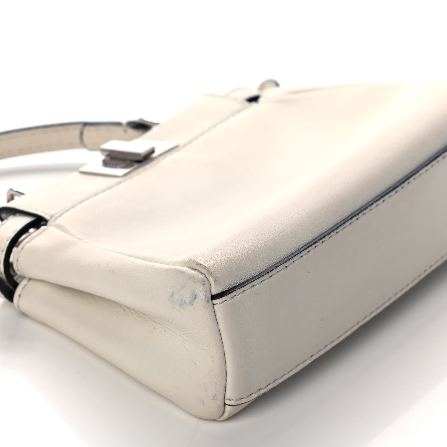 Fendi Shiny Nappa Micro Peekaboo Iconic Satchel White 12 of 15