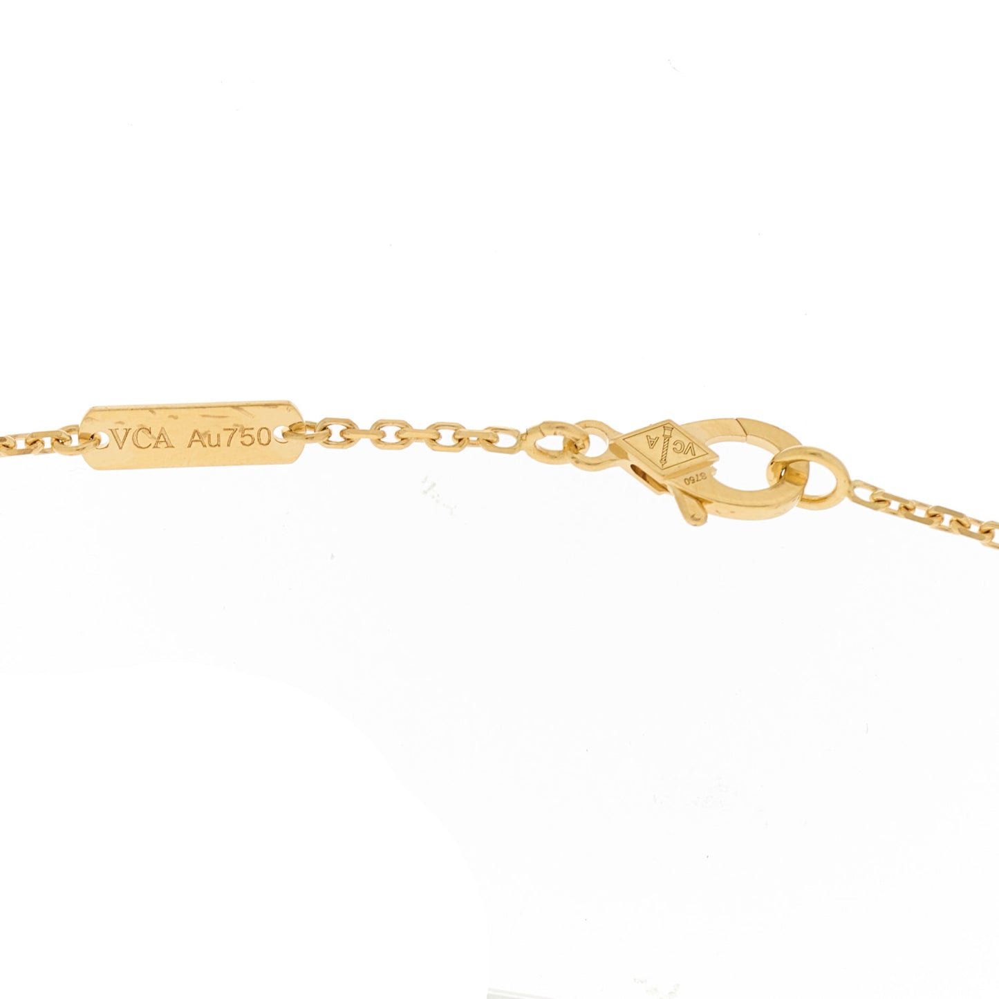 18K Yellow Gold Black Onyx Vintage Alhambra Pendant Necklace