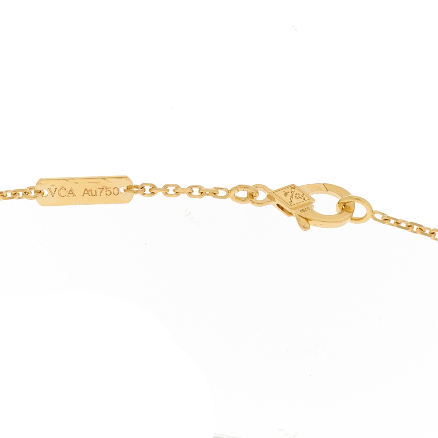 Van Cleef & Arpels 18K Yellow Gold Black Onyx Vintage Alhambra Pendant Necklace 5 of 6