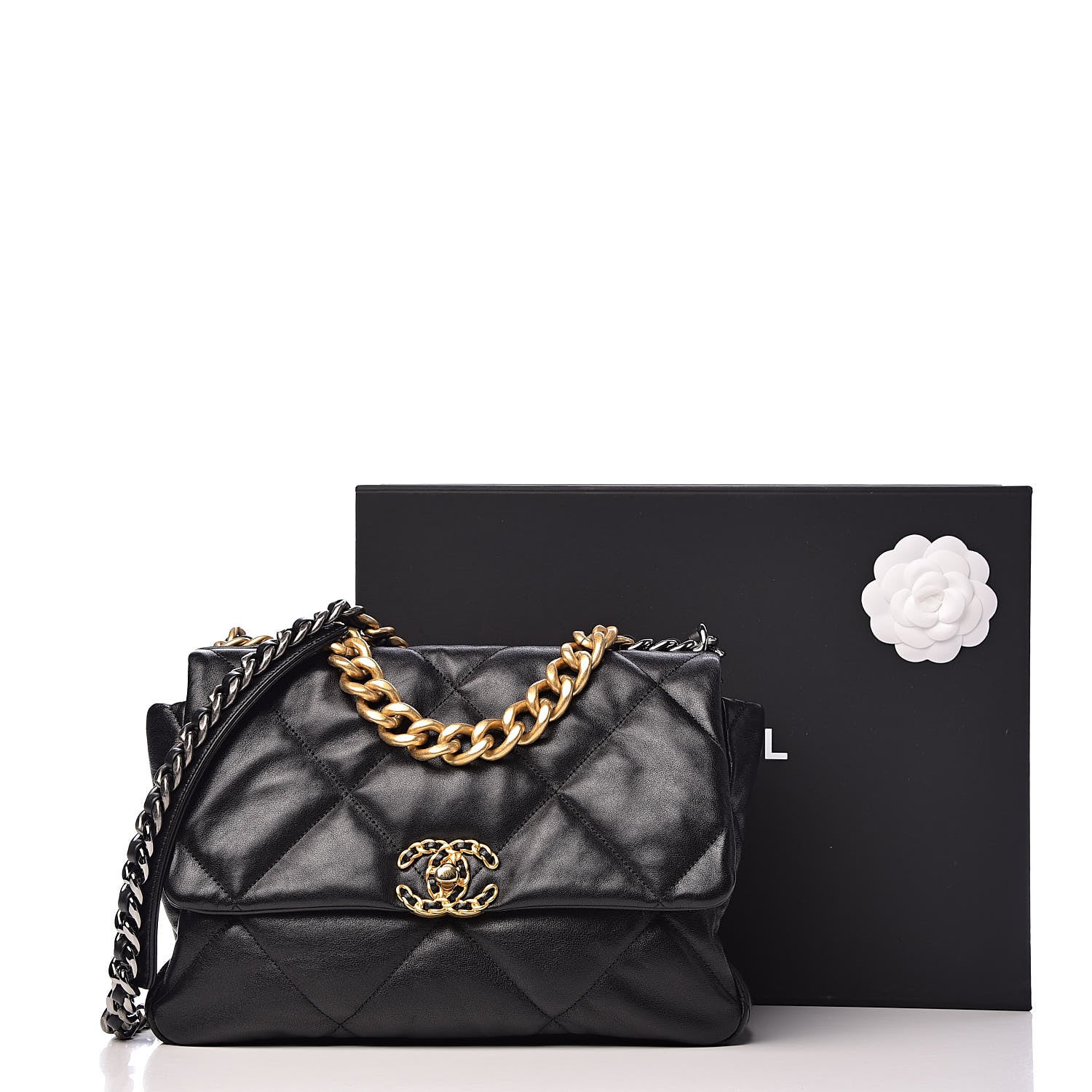 Chanel Lambskin Quilted Large 19 Flap Black 13 of 13