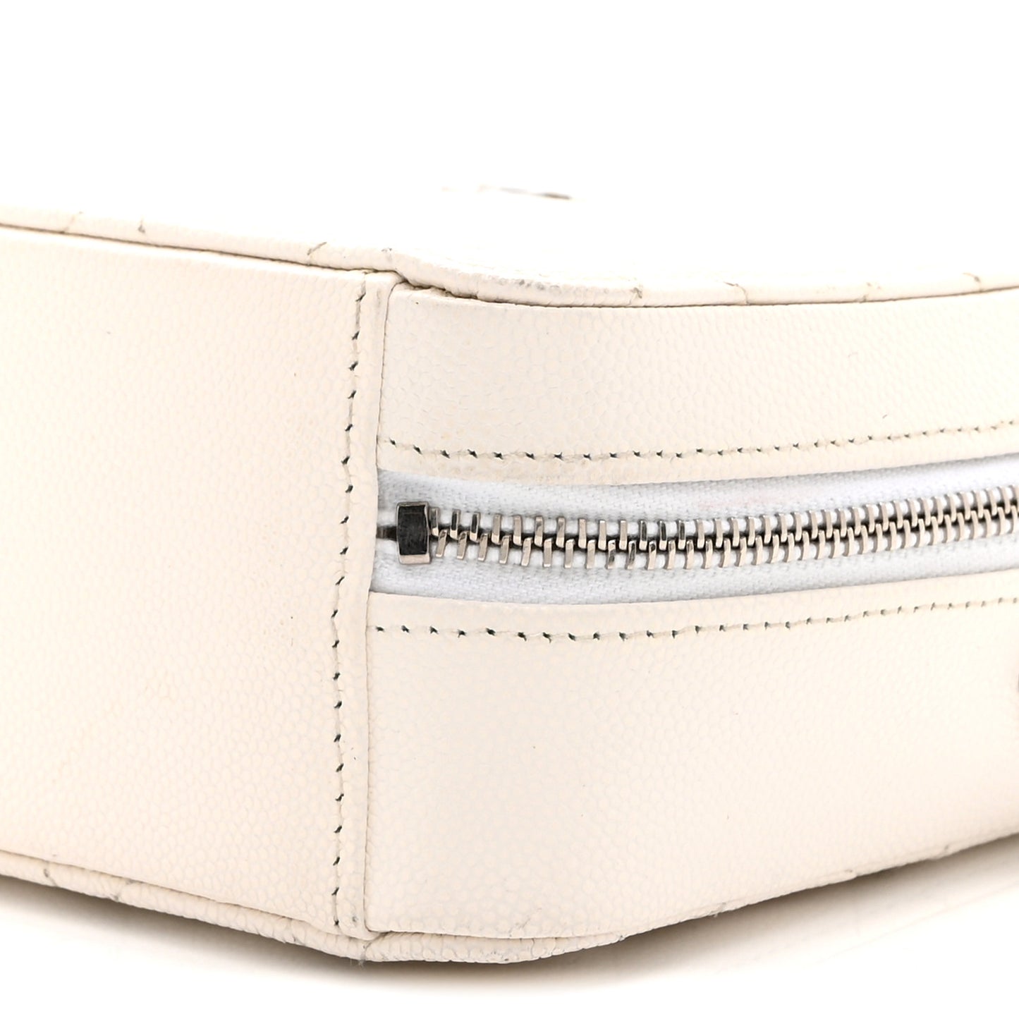 Caviar Quilted Camera Bag White