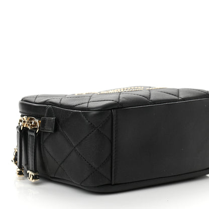 Chanel Lambskin Quilted Studded Quilted Vanity Case With Chain Black 9 of 10