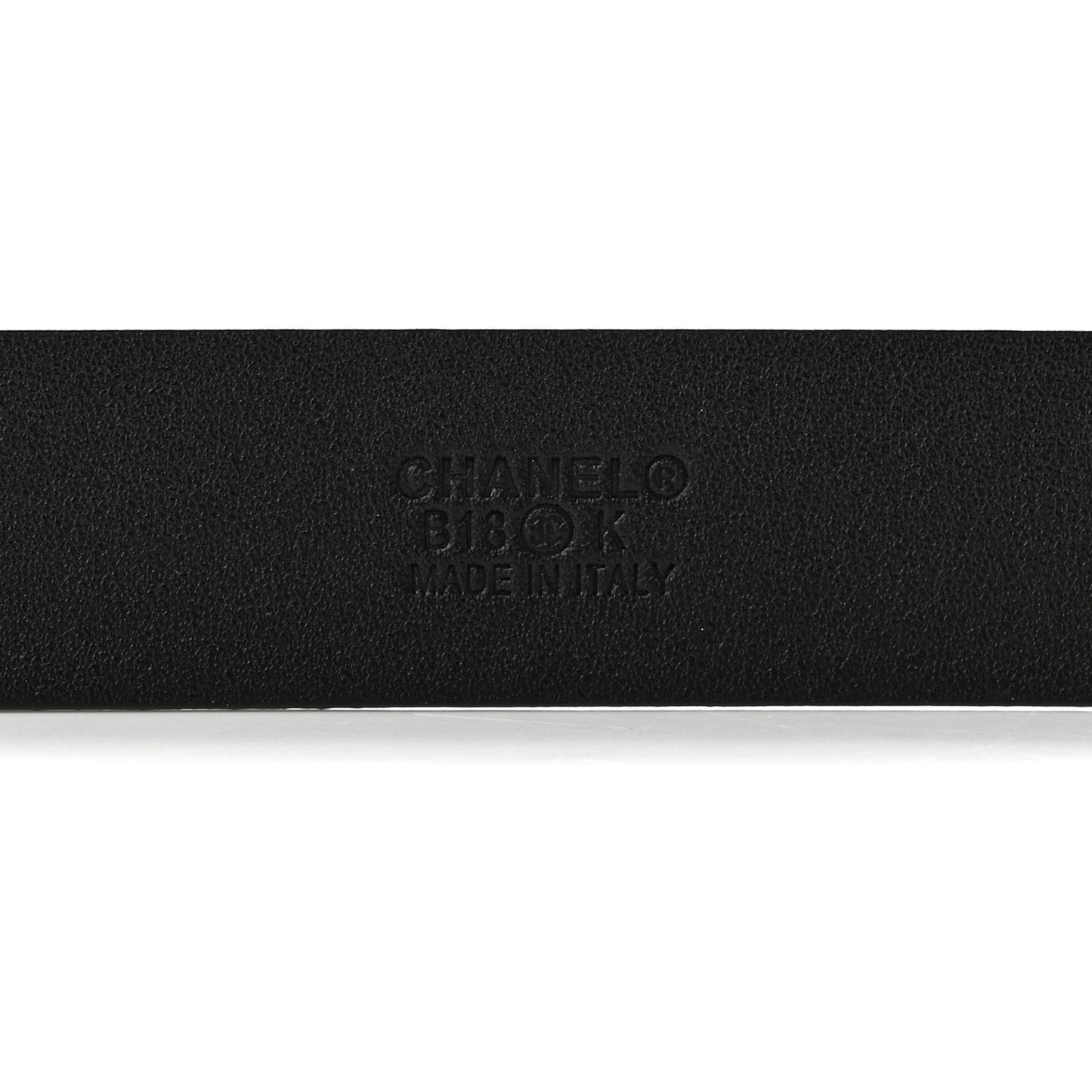 Calfskin CC Chain Logo Belt 80 32 Black