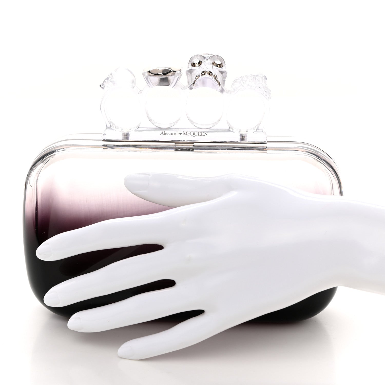 Alexander McQueen Resin Knuckle Clutch Ombre 2 of 9