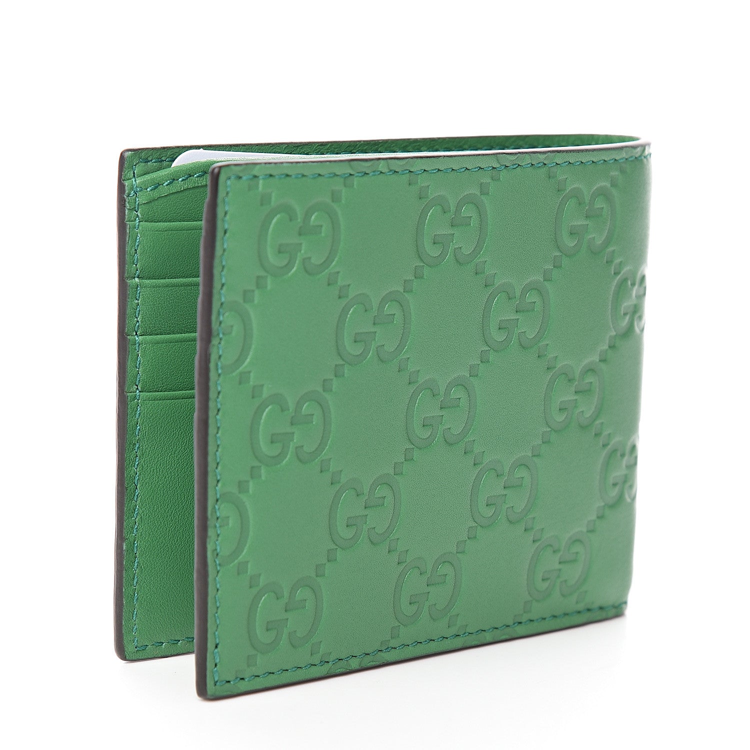 Gucci X MLB Guccissima SF Giants Embroidered Bi-Fold Wallet New Shamrock Deep Orange 2 of 7