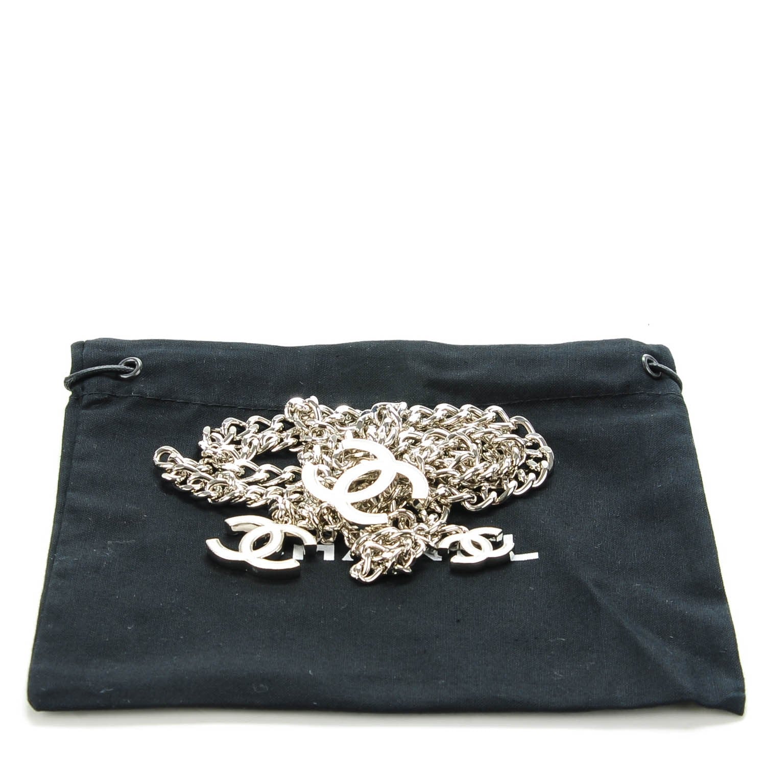 Chanel Enamel CC Adjustable Belt Silver White 4 of 4
