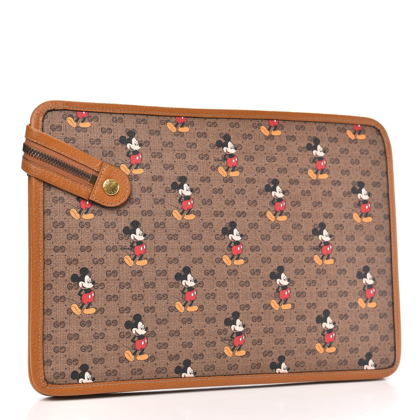 X DISNEY Mini Vintage GG Supreme Monogram Mickey Mouse Documents Holder Beige Vintage Sun Oil