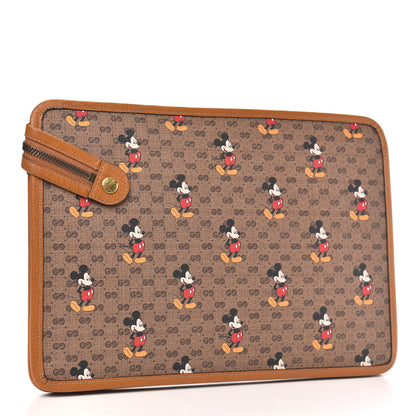 Gucci X DISNEY Mini Vintage GG Supreme Monogram Mickey Mouse Documents Holder Beige Vintage Sun Oil 3 of 9