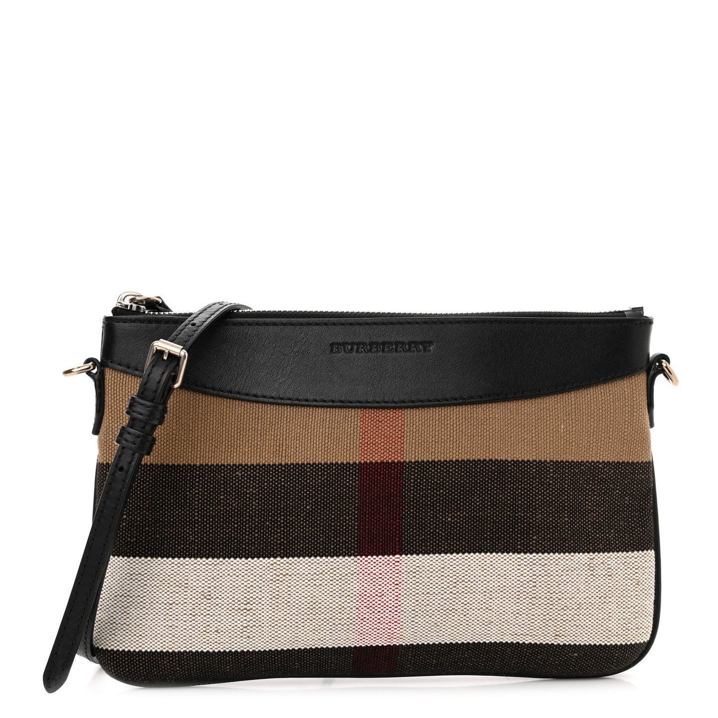 Mega Check Peyton Crossbody Clutch Bag Black