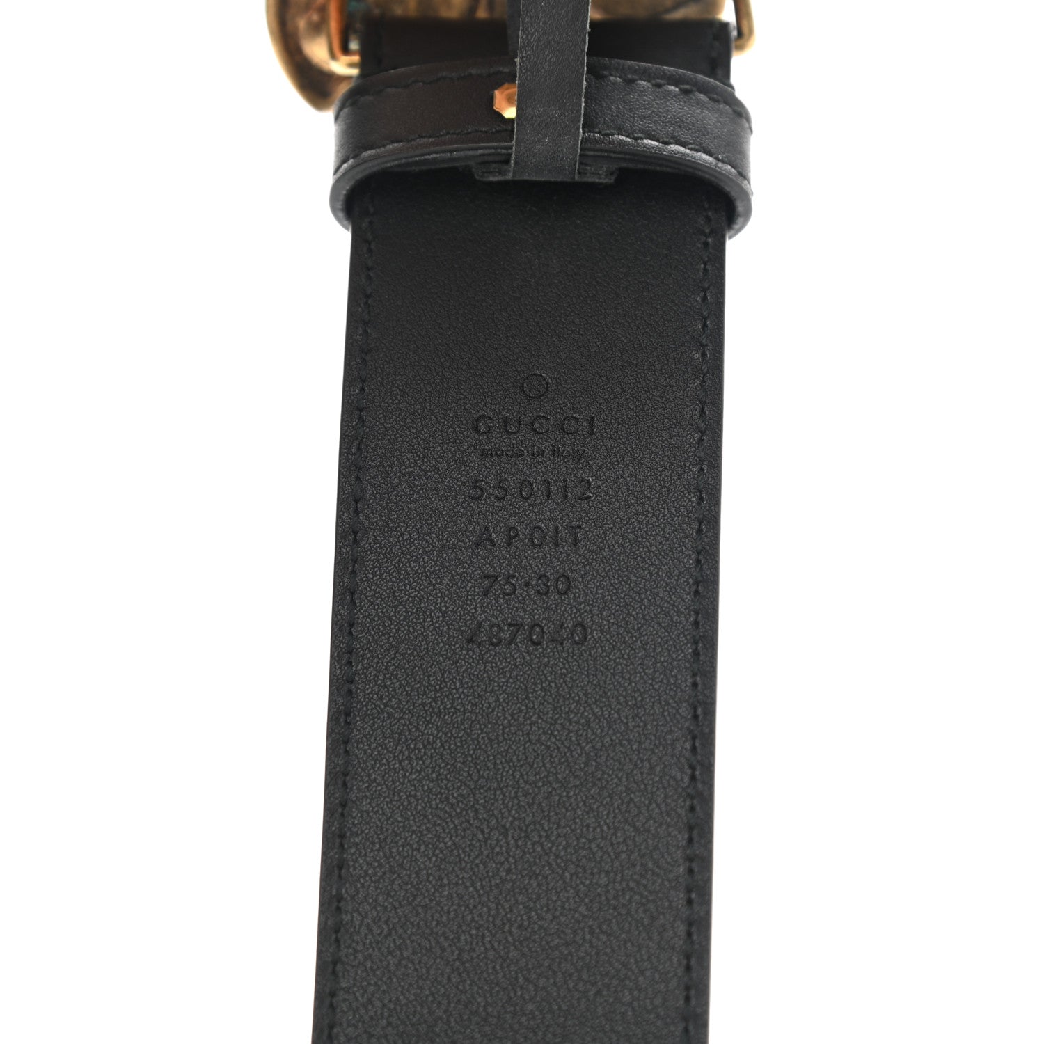 Gucci Calfskin Embellished Butterfly Belt 75 30 Black 3 of 6