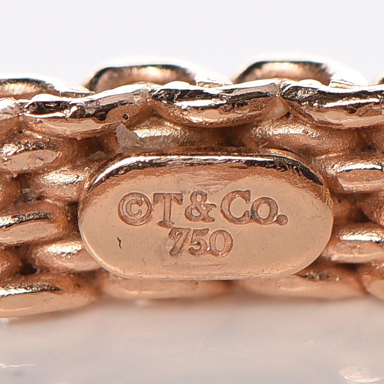 Tiffany 18K Rose Gold Narrow Mesh Somerset Ring 53.1 6.5 3 of 3