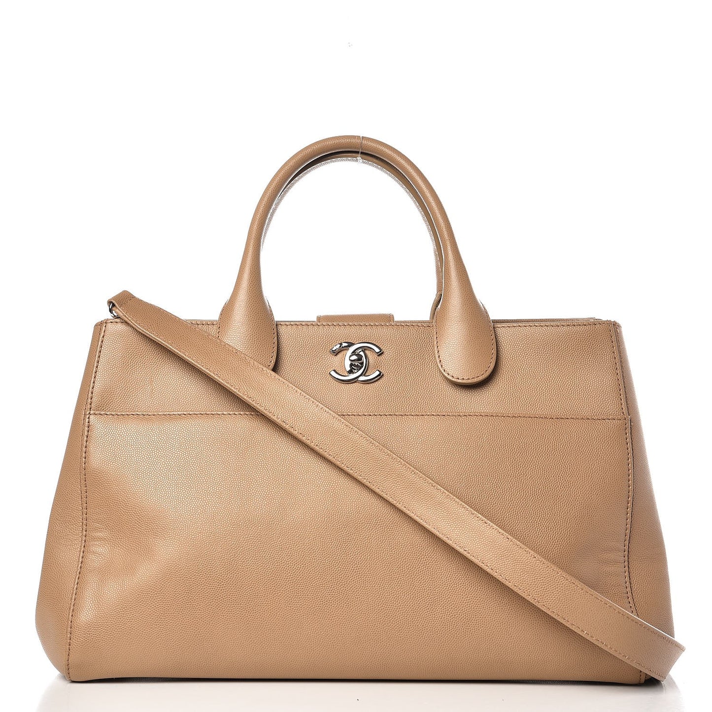 Caviar Medium Cerf Executive Shopper Tote Beige