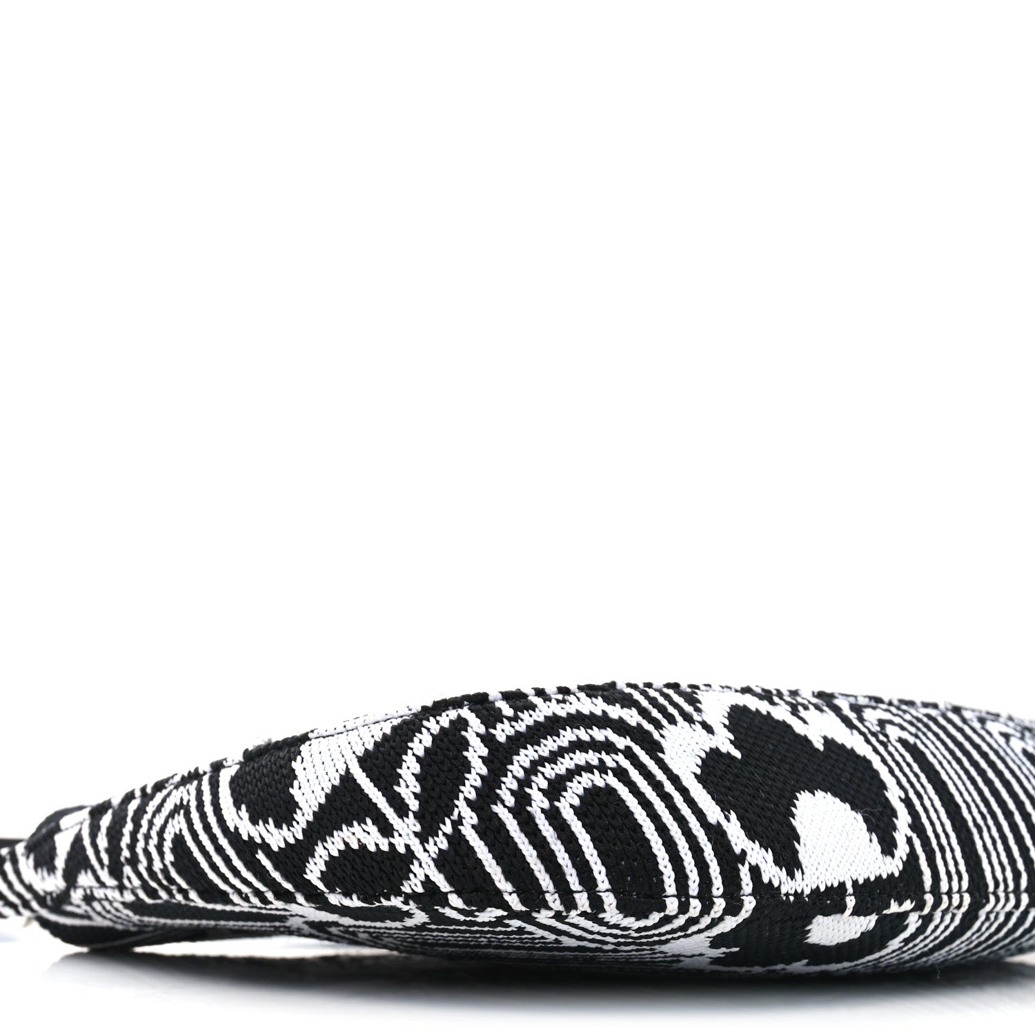 Prada Maglia Jacquard Cleo Shoulder Bag Black White 8 of 9