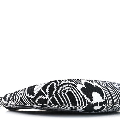 Prada Maglia Jacquard Cleo Shoulder Bag Black White 8 of 9