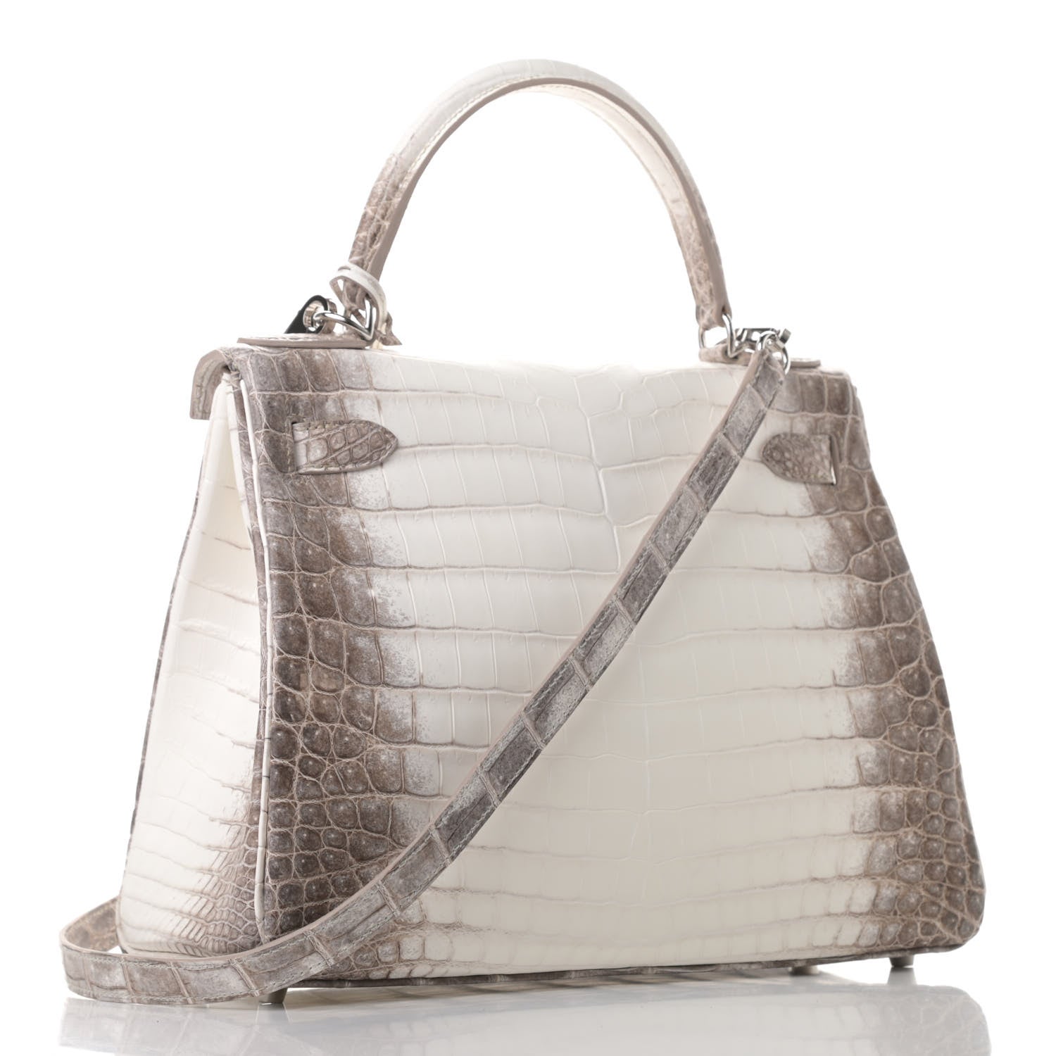 Hermes Matte Niloticus Crocodile Himalaya Kelly Retourne 28 White 2 of 23