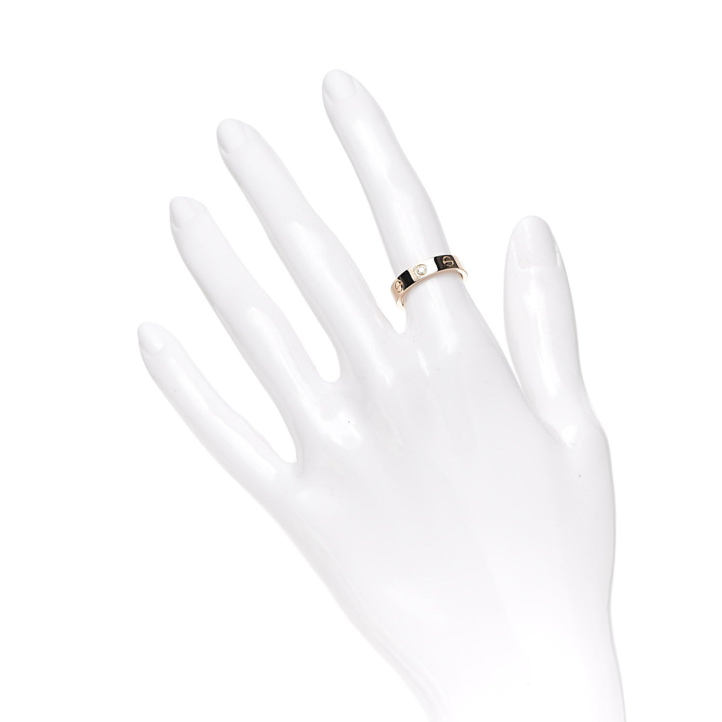 18K Pink Gold Diamond 4mm LOVE Wedding Band Ring 48 4.5