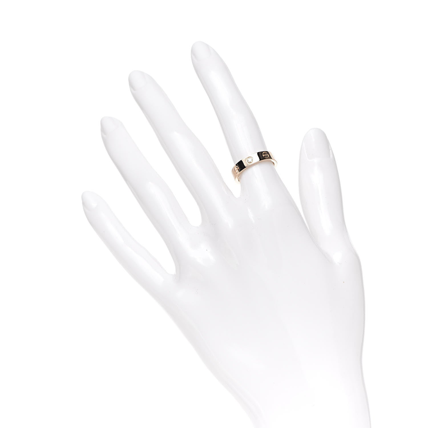Cartier 18K Pink Gold Diamond 4mm LOVE Wedding Band Ring 48 4.5 2 of 4