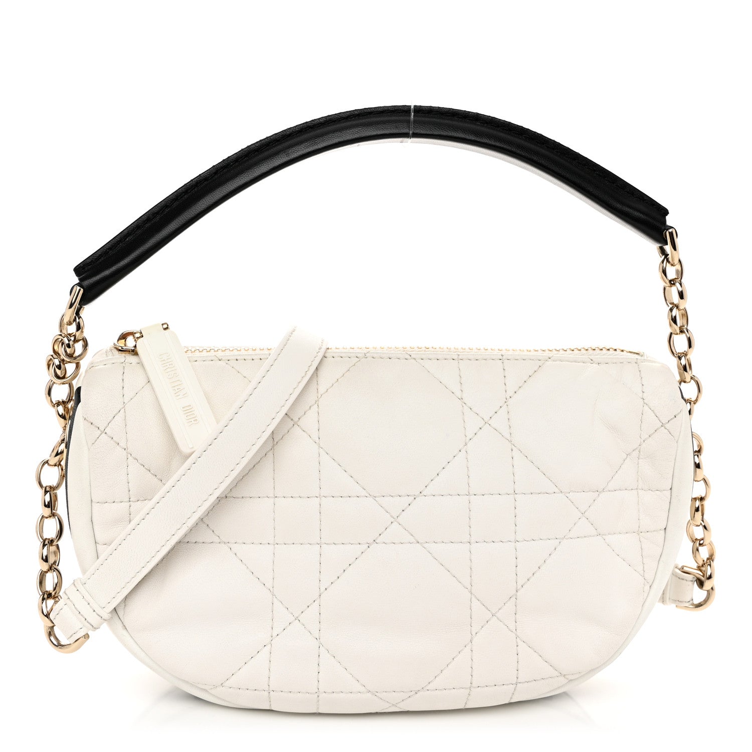 Christian Dior Lambskin Cannage Small Dior Vibe Hobo Bag White 1 of 11