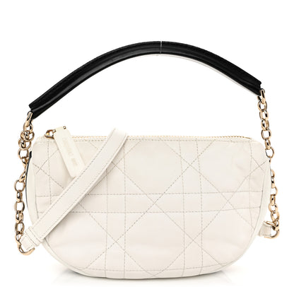 Christian Dior Lambskin Cannage Small Dior Vibe Hobo Bag White 1 of 11