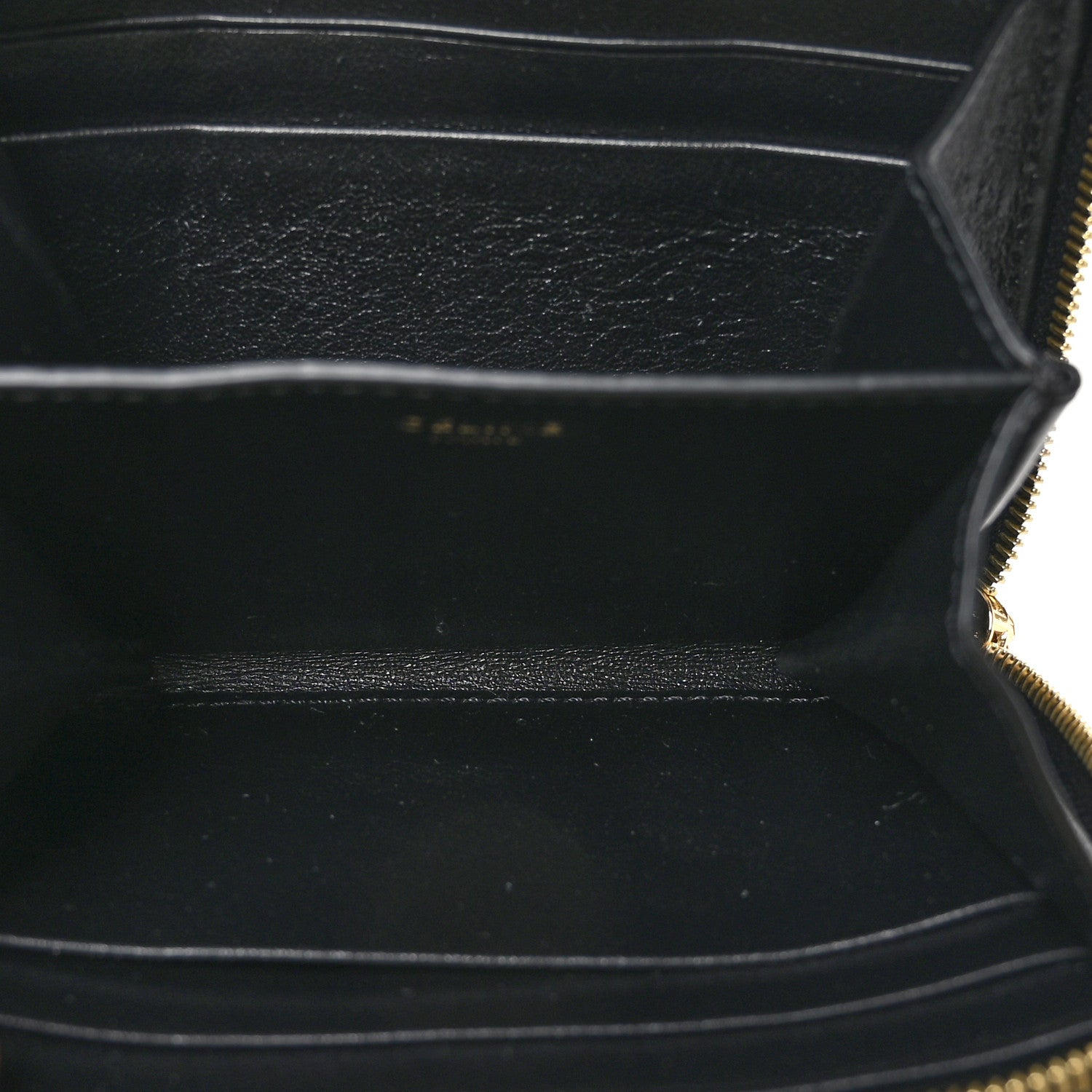 Celine Calfskin Quilted C Charm Wallet Black 5 of 9
