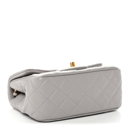 Chanel Lambskin Quilted Mini Pearl Crush Flap Light Grey 4 of 12