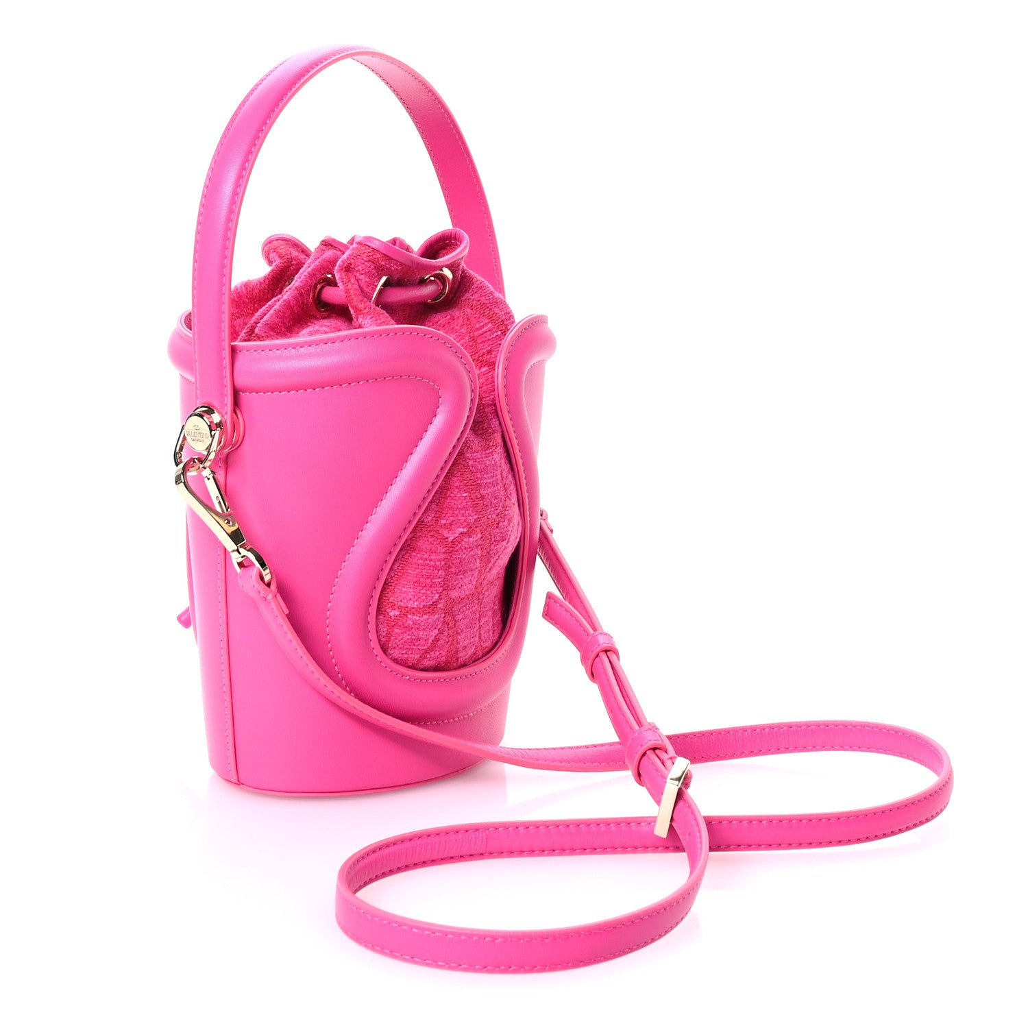 Valentino Garavani Toile Iconographe Nappa Le Cinquième Bucket Bag  Pink PP 2 of 10