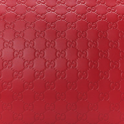 Gucci Soft Guccissima Signature Large Shoulder Tote Bag Hibiscus Red 9 of 12