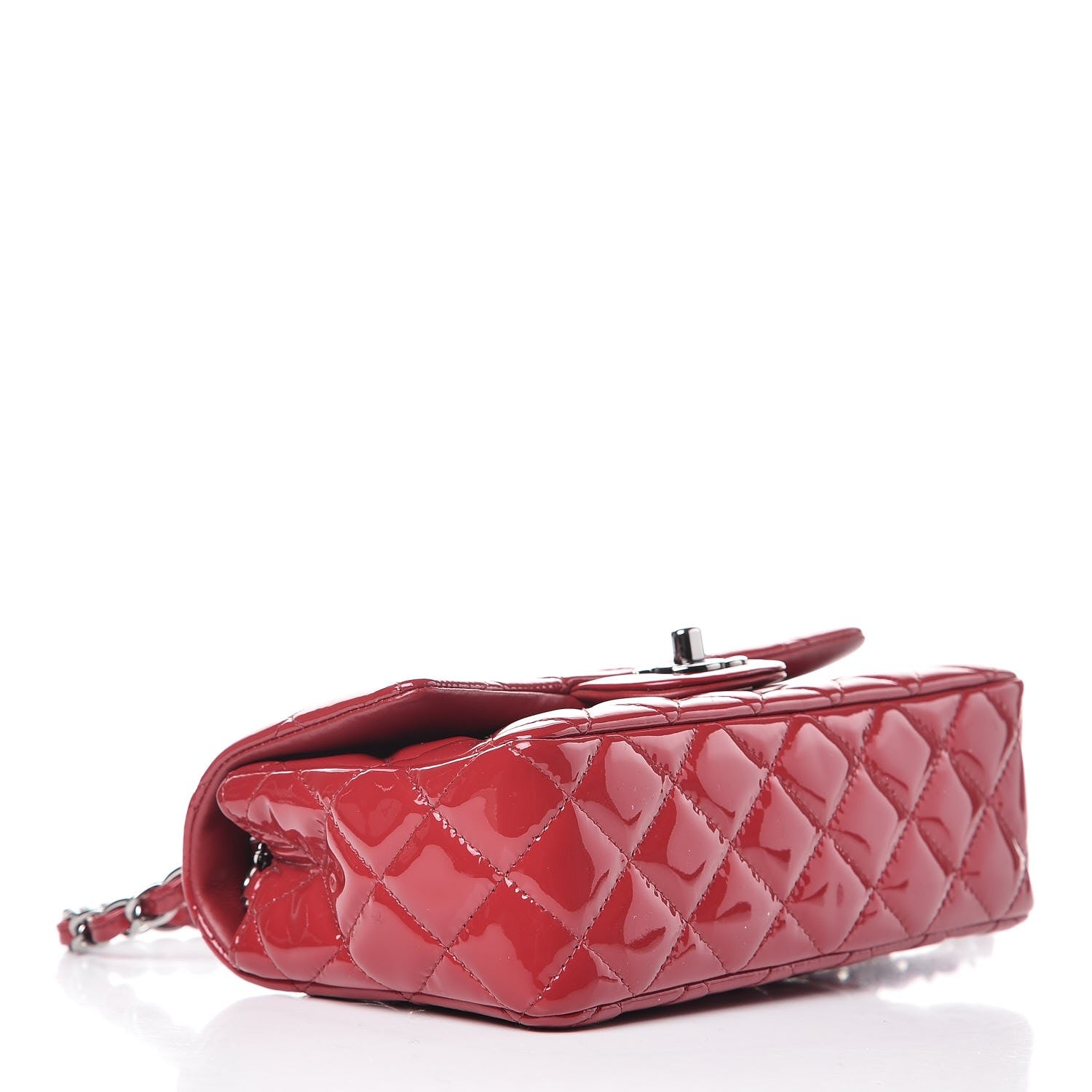 Chanel Patent Calfskin Quilted Mini Rectangular Flap Red 4 of 8