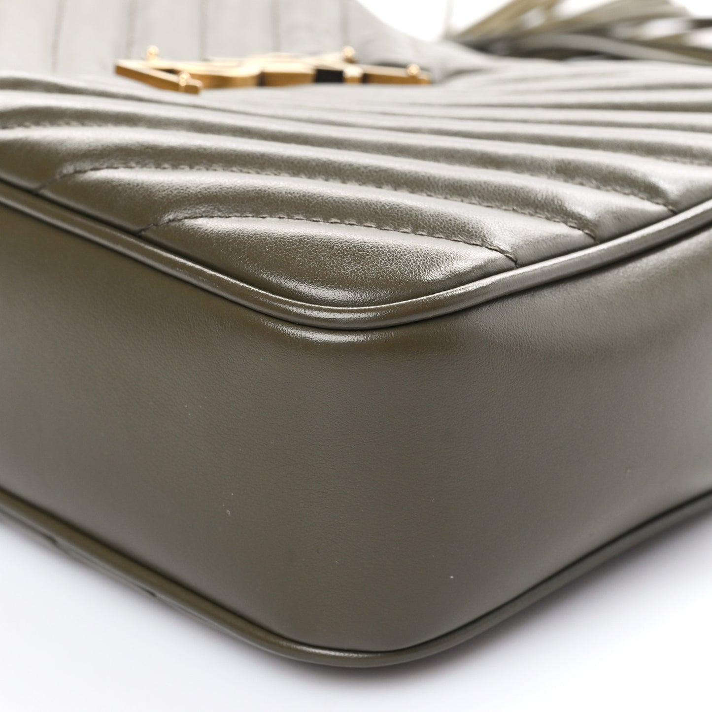 Calfskin Matelasse Monogram Lou Camera Bag Military Olive