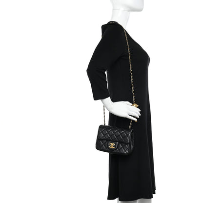 Chanel Lambskin Quilted Mini Pearl Crush Flap Black 2 of 13