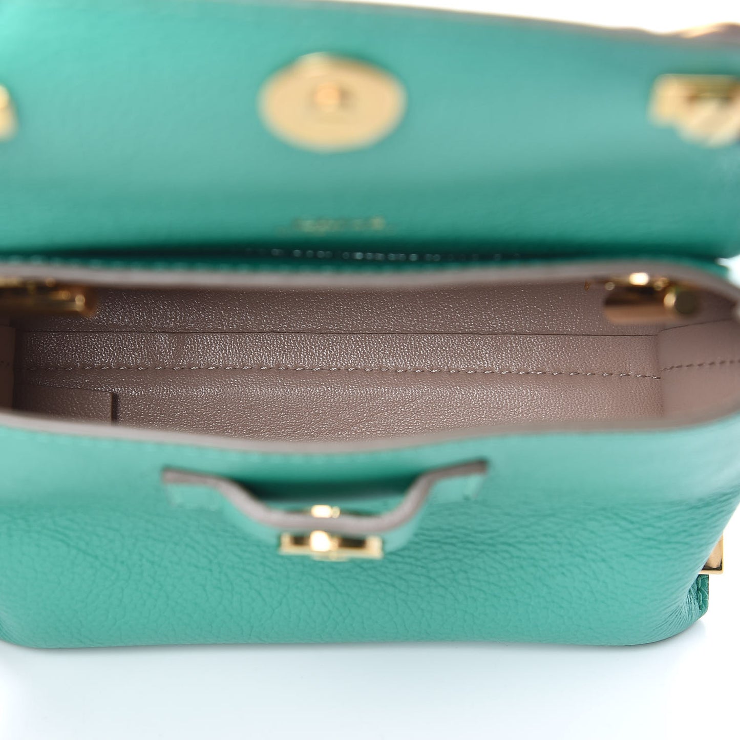 Calfskin Mini Clare Shoulder Bag Green Turquoise