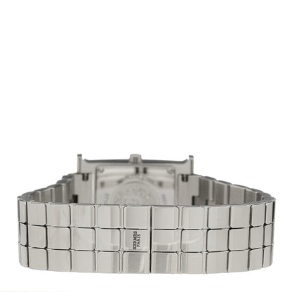 Hermes Stainless Steel Diamond Mother of Pearl 21mm Heure H Hour Quartz Watch 3 of 5