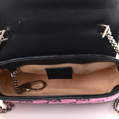 Gucci Monogram Multicolor Matelasse Diagonal Super Mini GG Marmont Shoulder Bag Pink Blue 5 of 10