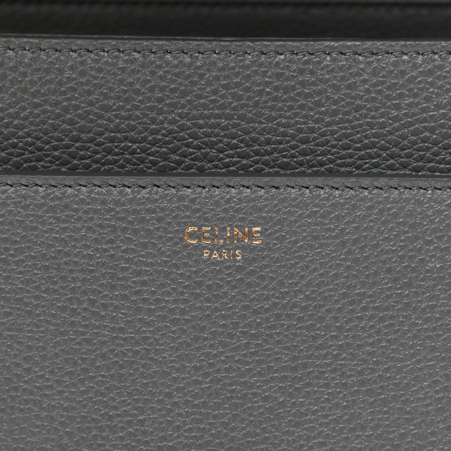 Grained Calfskin Classique 16 Top Handle Bag Medium Grey