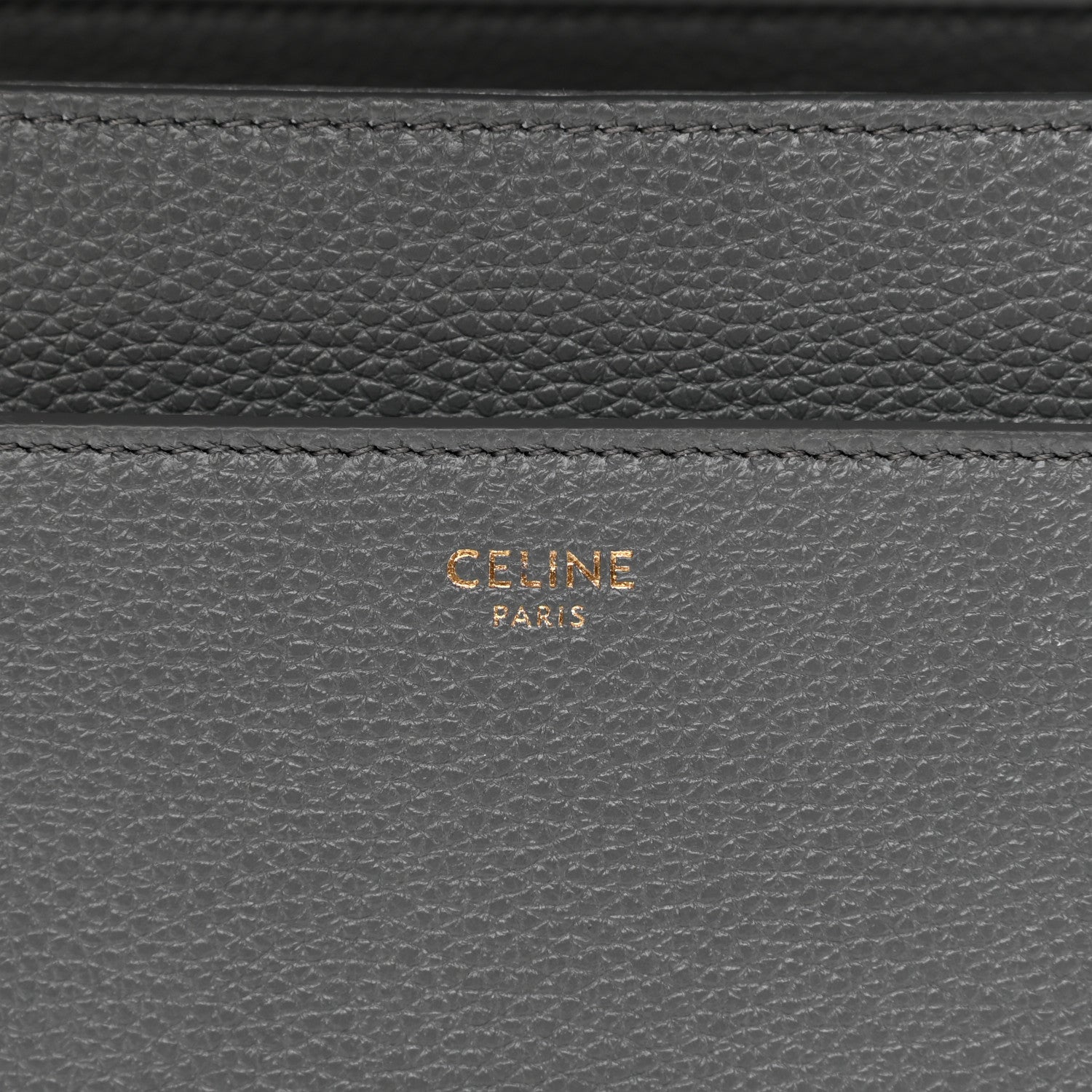 Celine Grained Calfskin Classique 16 Top Handle Bag Medium Grey 6 of 11