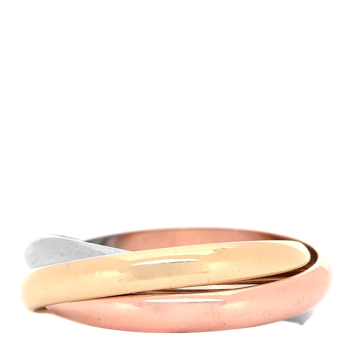 18K Pink Yellow White Gold Small Trinity Ring 49 4.75