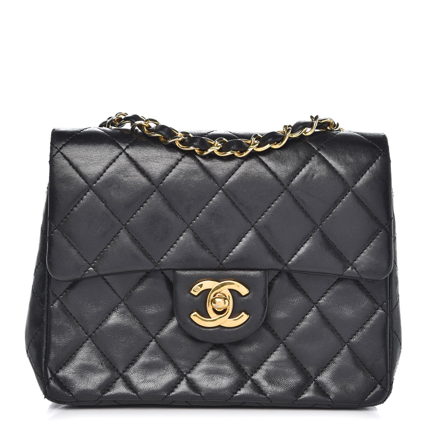 Chanel Lambskin Quilted Mini Square Flap Black 1 of 11