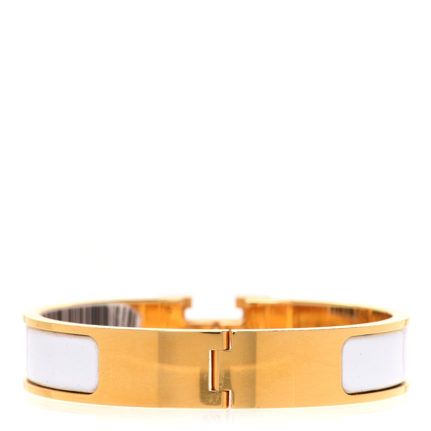 Enamel Narrow Clic Clac H Bracelet PM White