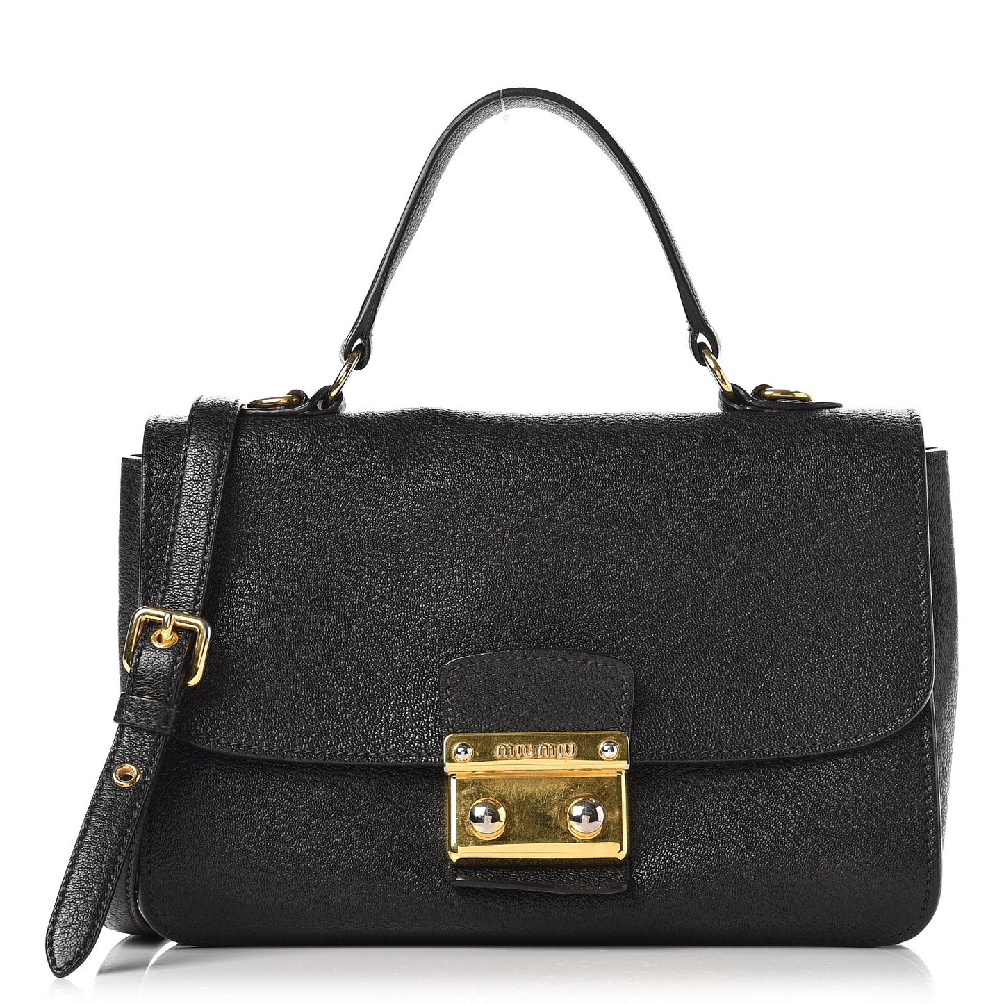 Goatskin Madras Shoulder Bag Nero Black