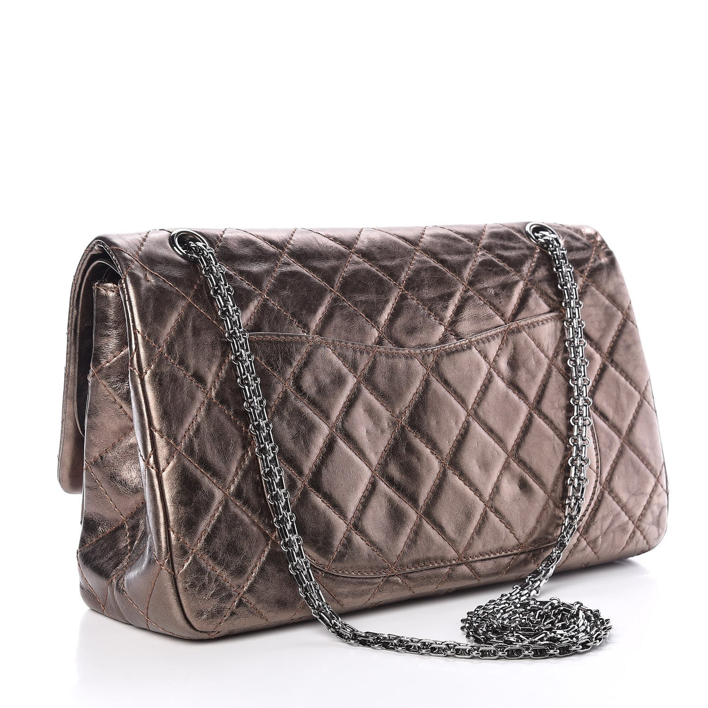 Metallic Aged Calfskin Quilted 2.55 Reissue 227 Flap Bronze