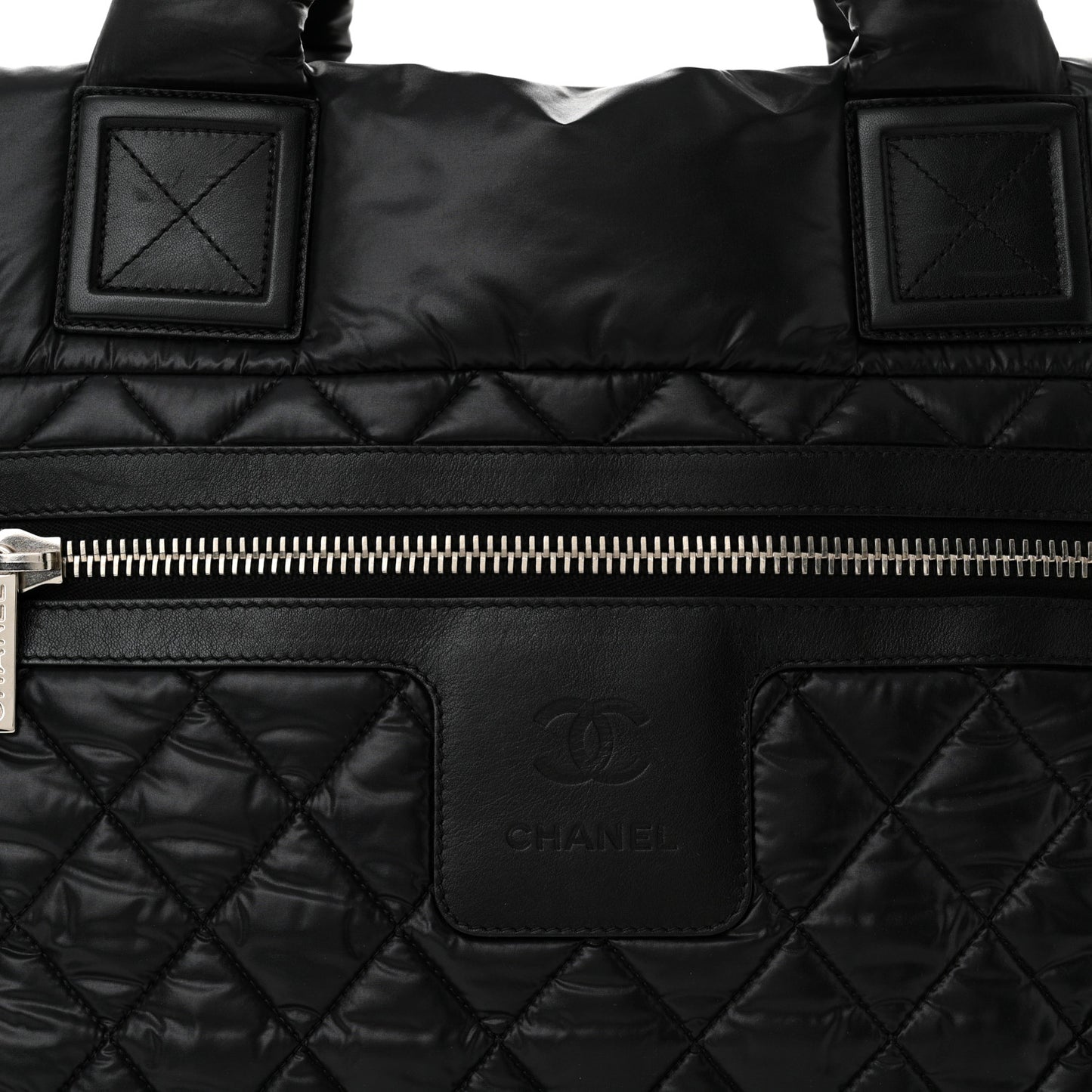 Nylon Quilted Large Coco Cocoon Tote Black